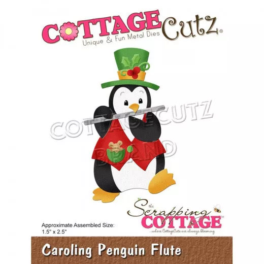 Cottage Cutz Die - Caroling Penguin Flute