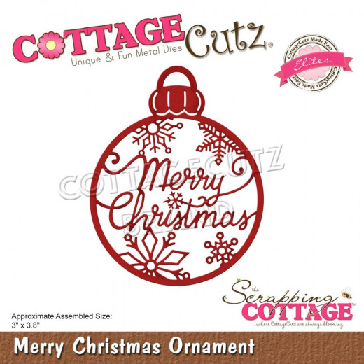 CottageCutz Elites Die - Merry Christmas Ornament