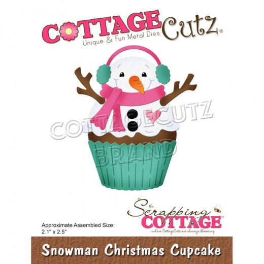 Cottage Cutz Die - Snowman Christmas Cupcake