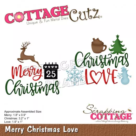 Cottage Cutz Die - Merry Christmas Love