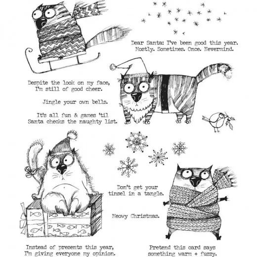 Cling Stamps by Tim Holtz - Snarky Cat Christmas