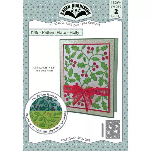 Karen Burniston Die - Pattern Plate Holly