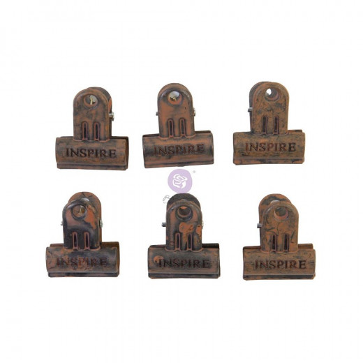 Prima Art Daily Planner Metal Binder Clips Rusty