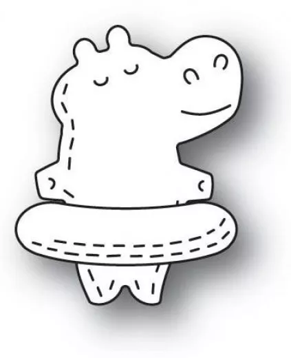 Poppystamps Metal Dies - Whittle Floating Hippo