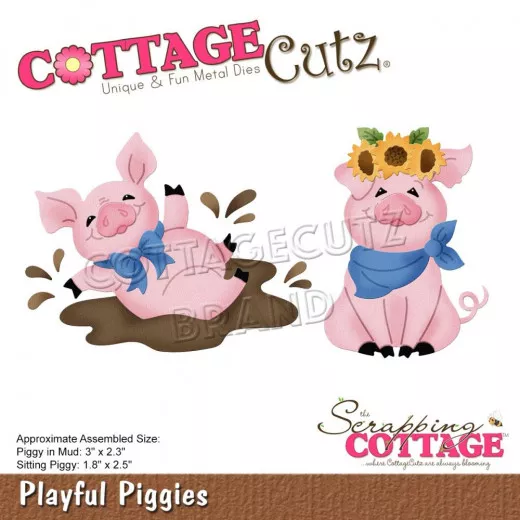 Cottage Cutz Die - Playful Piggies