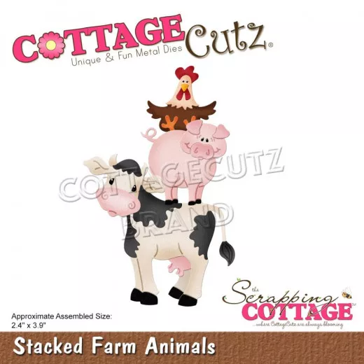 Cottage Cutz Die - Stacked Farm Animals