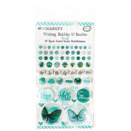 Wishing Bubbles and Baubles - Vintage Artistry In Teal