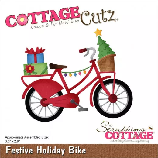 Cottage Cutz Die - Festive Holiday Bike