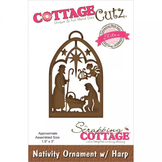 Cottage Cutz Elites Die - Nativity Ornament W/Harp