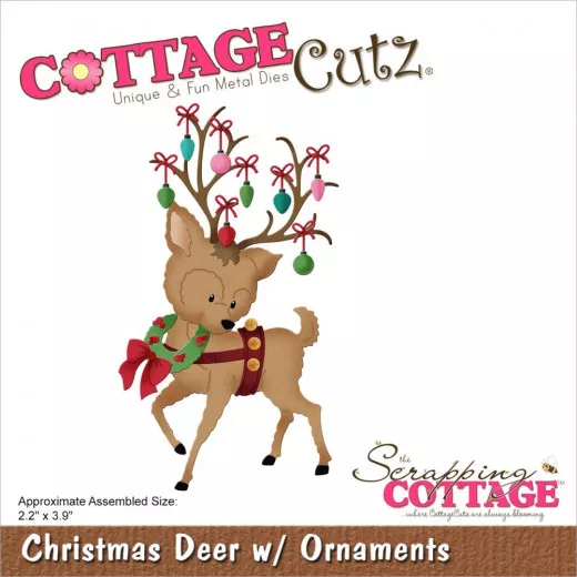 Cottage Cutz Die - Christmas Deer W/Ornaments