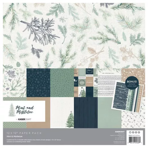 Mint and Mistletoe 12x12 Paper Pack