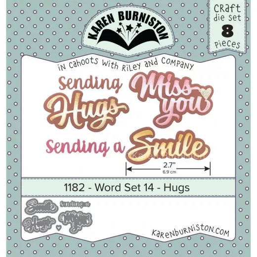 Karen Burniston Die - Word Set 14 - Hugs