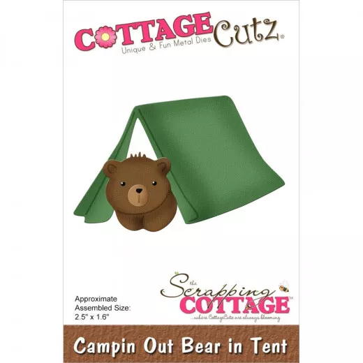 Cottage Cutz Die - Campin Out Bear In Tent