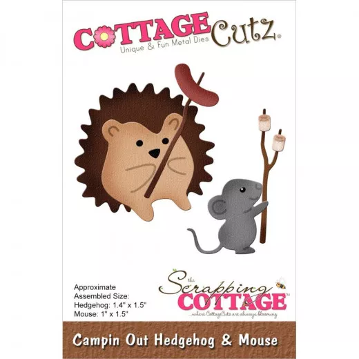 Cottage Cutz Die - Campin Out Hedgehog and Mouse