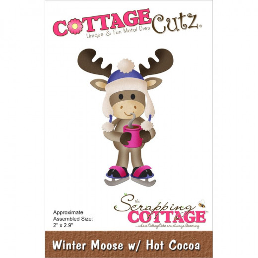 Cottage Cutz Die - Winter Moose W/Hot Cocoa