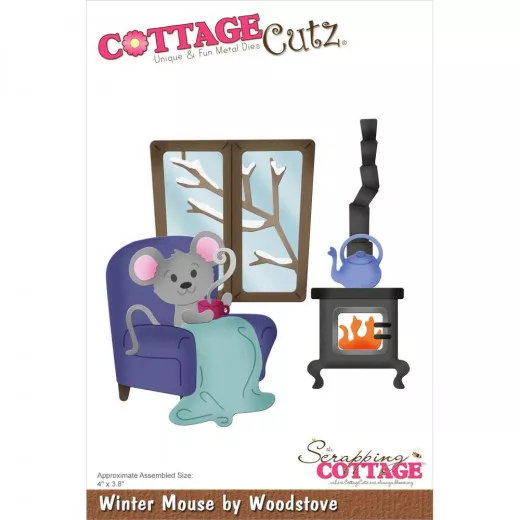 Cottage Cutz Die - Winter Mouse By Woodstove