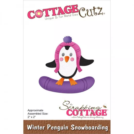 Cottage Cutz Die - Winter Penguin Snowboarding