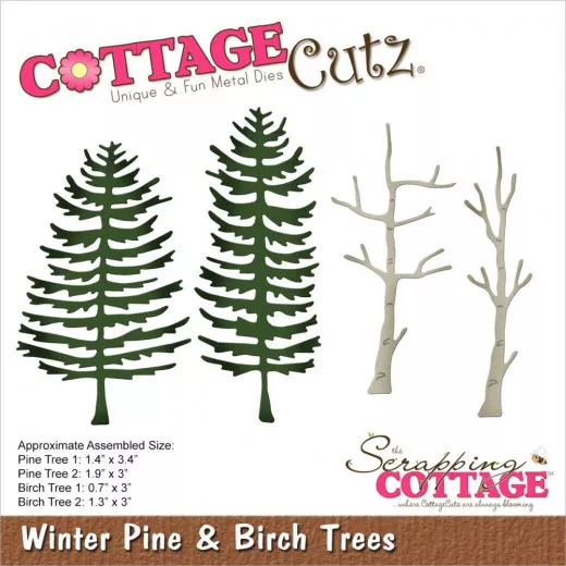 Cottage Cutz Die - Winter Pine and Birch Trees