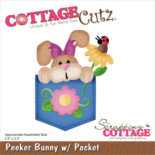 Cottage Cutz Die - Peeker Bunny W/Pocket