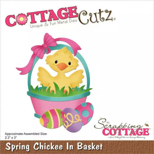 Cottage Cutz Die - Spring Chickee In Basket