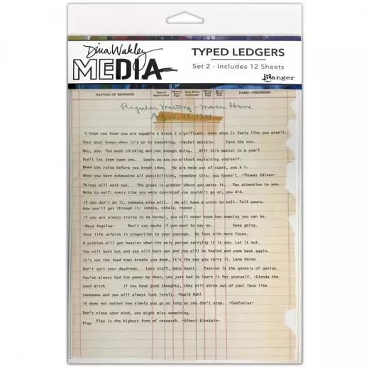 Dina Wakley Media Typed Ledgers Set 2