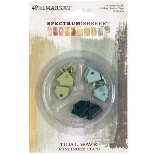 Spectrum Sherbert Mini Metal Clips + Brads - Tidal Wave