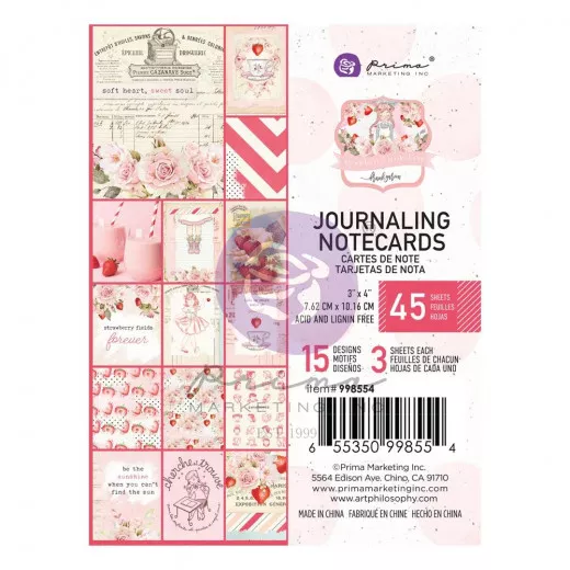 Strawberry Milkshake Journaling Cards 3x4