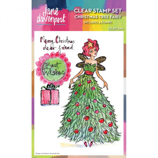 Clear Stamps Set By Jane Davenport - Christmas Tree Fairy