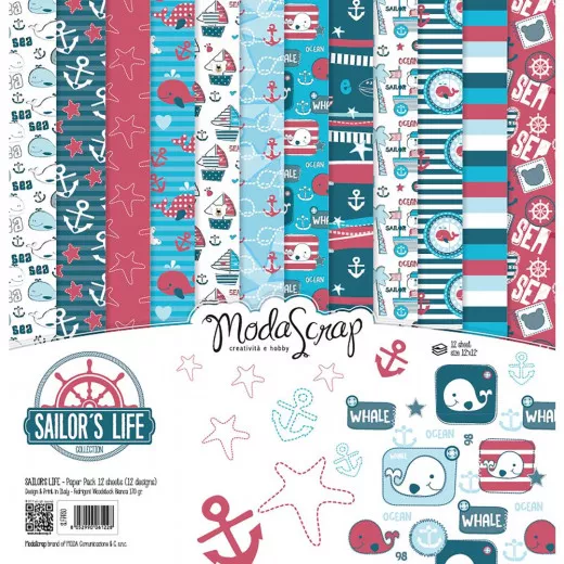 ModaScrap 12x12 Paper Pack - Sailors Life