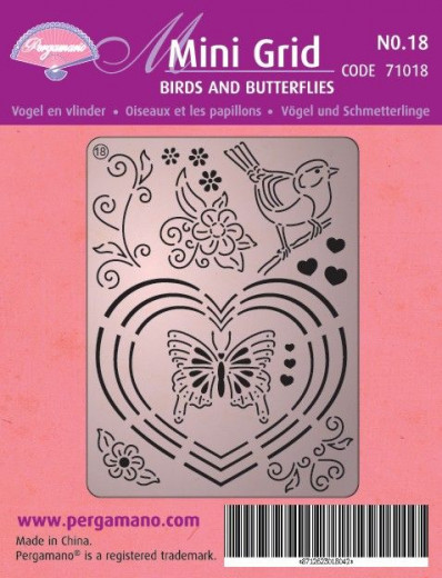 Mini Grid 18: Vögel und Schmetterlinge
