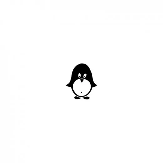 Schwarzer Pinguin Stempelsabdruck auf weißem Hintergrund