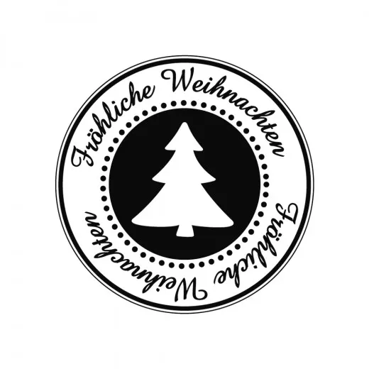 Holzstempel rund - Fröhliche Weihnachten