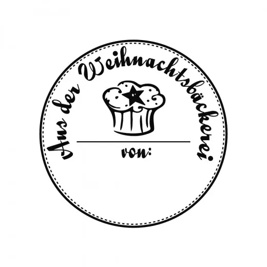 Holzstempel rund - Aus der Weihnachtsbäckerei