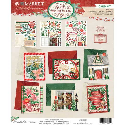 Cover des Card Kit Santa's Winter Village mit sechs fertigen Weihnachtskarten und Umschlägen