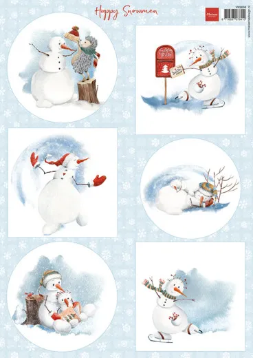 Schneidebogen A4 Happy Snowmen von Marianne Design mit winterlichen Motiven