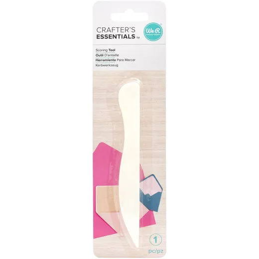 Score and Fold Tool von We R Makers, cremefarbenes Werkzeug in Blister-Verpackung, 14,6 cm lang