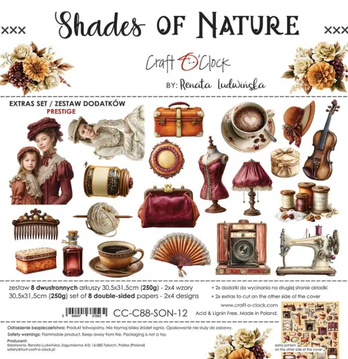 Übersicht Shades of Nature Extras Set von Craft O'Clock mit Motiven zum Ausschneiden