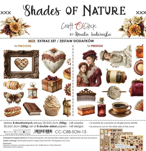 Craft O'Clock Shades Of Nature Extras Set von Renata Ludwinska mit verschiedenen Motiven