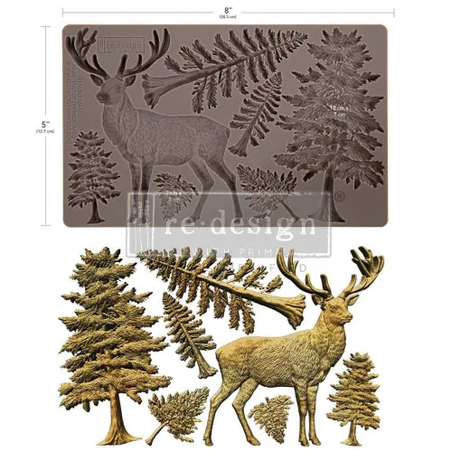 Prima Marketing Silikonform Stag Of The Highlands mit Maßangaben und fertigen Gussteilen