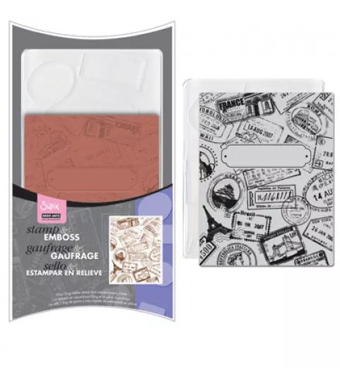 Embossing Folder w/Stamp - Postage and Frame Set