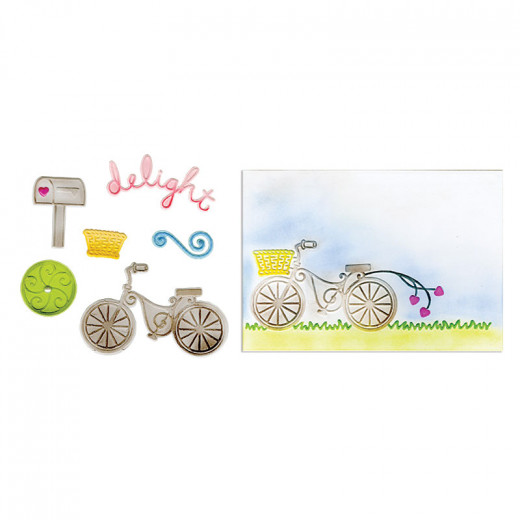 Framelits Die Set  w/Embossing Folder - Delightful Bicycle Set