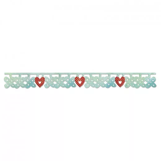 Decorative Strip Die - Flower and Heart Charms