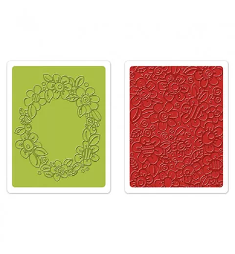 Embossing Folder - Wreath Flowers