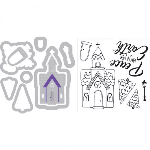 Framelits Die and Stamp Set - Church, Peace On Earth