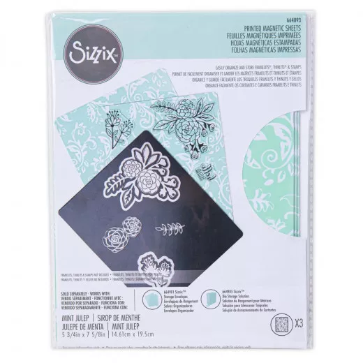 Sizzix Printed Magnetic Sheets - Mint Julep