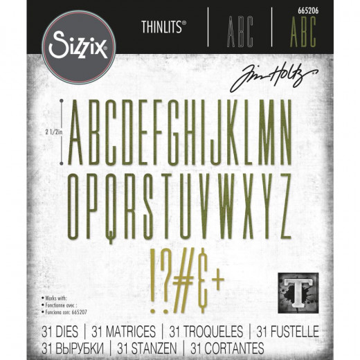 Thinlits Die Set by Tim Holtz - Alphanumeric Stretch Upper