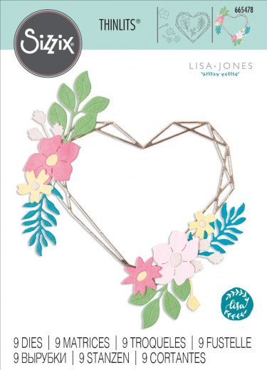 Thinlits Die Set - Floral Geo Heart Frame