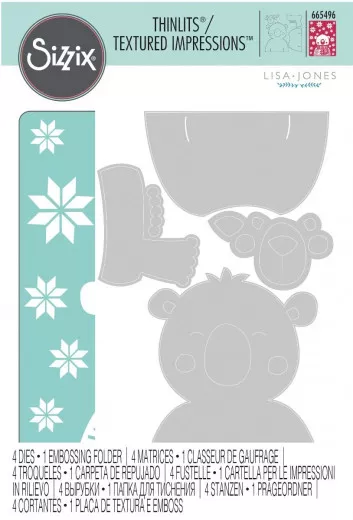 Thinlits Die w/Embossing Folder - Cozy Bear