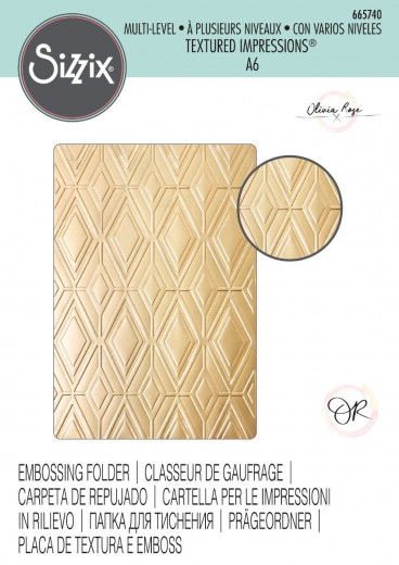 Multi-Level Embossing Folder - Rhombus Line Pattern