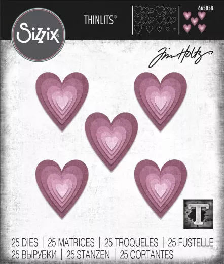 Thinlits Die Set - Stacked Tiles Hearts Tim Holtz